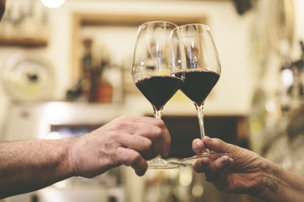 A toast with wine glasses at Borgovino