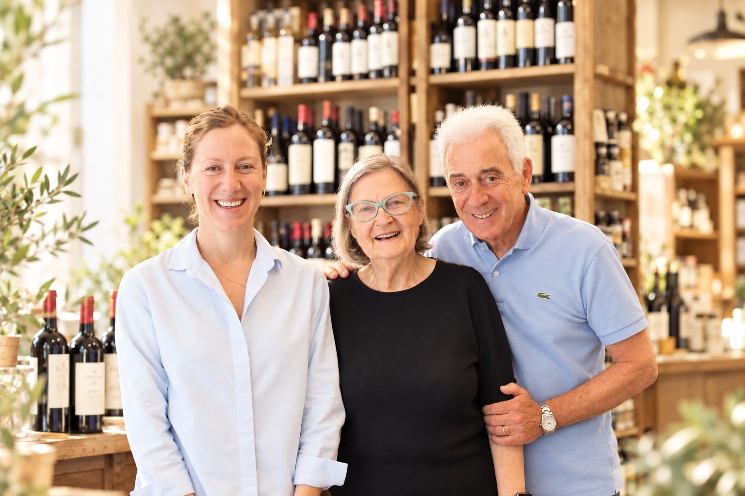 The Borgovino family in the shop